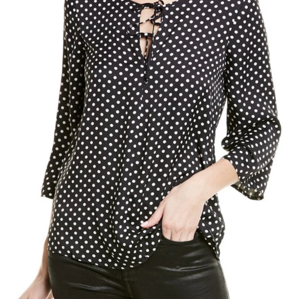 BCBG Black and White Polka Dot Blouse
